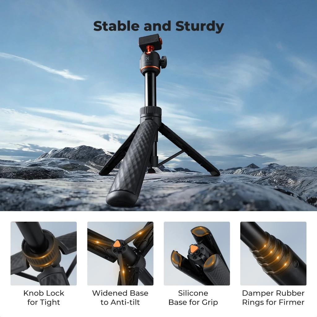 K&F CONCEPT MS72 ไม้เซลฟี่ 66ซม. Selfie Stick Tripod ปรับ 360 องศา สําหรับ Insta360 X5/Ace Pro 1/2 thumbnail 8
