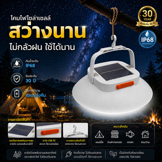 EEKOO ไฟแคมป์ปิ้ง LED 100000W ไฟโซล่าเซลล์ กันน้ำ IP66 ชาร์จเร็ว สำหรับตั้งแคมป์ ปีนเขา ไฟฉุกเฉิน ไฟพกพา