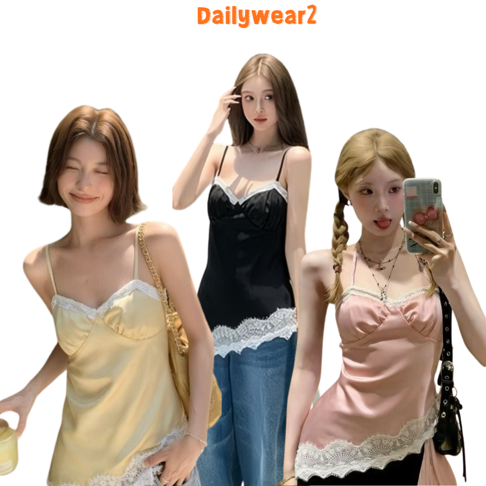 Dailywear พร้อมส่ง ✨เสื้อกั๊กสายเดี่ยวทรงอันซิมิตร ลูกไม้ประดับหรู ปรับสายไหล่ได้ ปี2026