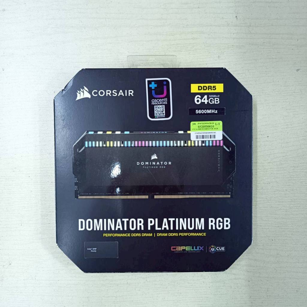RAM  PC  DDR5  (5600)  64GB  32GBX2  CORSAIR  DOMINATOR  PLATINUM  RGB  ประกัน J.I.B  LT.