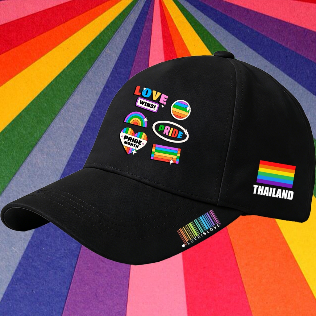 เกย์ ขบวนพาเหรด หมวก(35 รูปแบบให้เลือก)LGBTQIA+/Bangkok Pride Festival 2026 Pride Rainbow flag Cap/Hat/LGBT