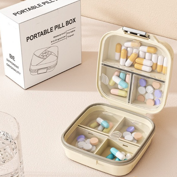 (พร้อมส่งจากไทย) ถูกที่สุด 💊 กล่องใส่ยาพกพา ตลับใส่ยา พร้อมเก็บ พกไปได้ทุกที่ กล่องยา เปิดปิดแบบเด้ง