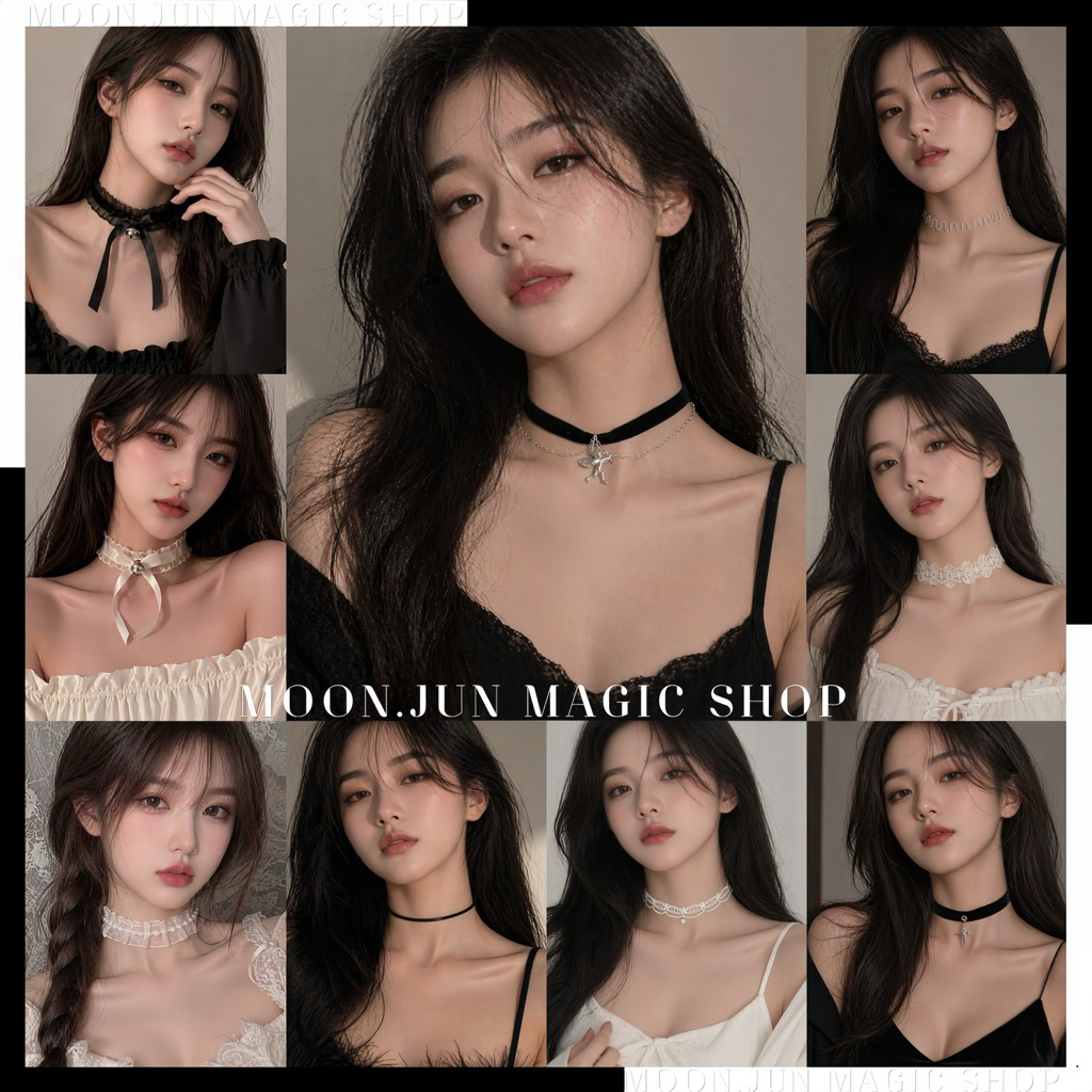 โชคเกอร์แฟชั่น สร้อยคอ เครื่องประดับ   SET AA-007 พร้อมส่งจากไทย ราคา ถูกที่สุด ดีลบีเคเค