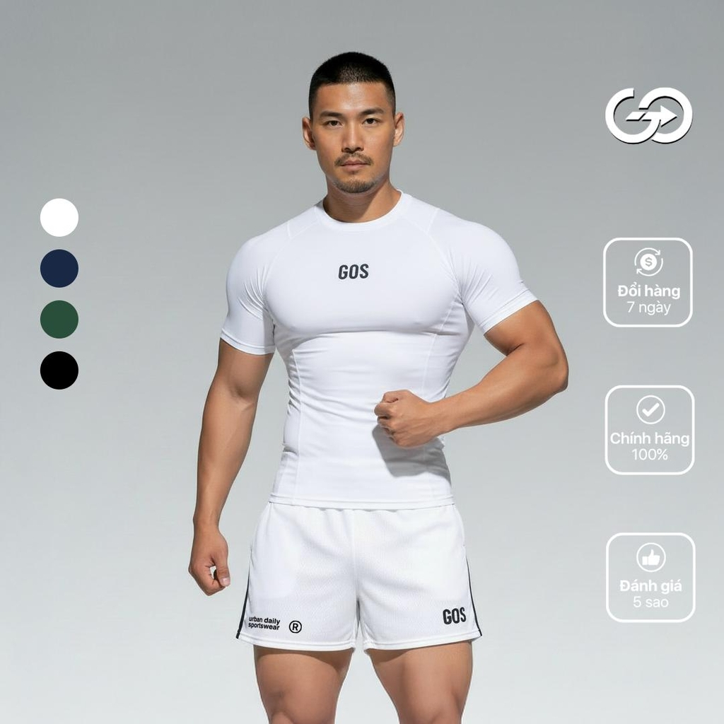 เสื้อกีฬาผู้ชาย GOS Turbofit S18 (ทรงเข้ารูปพิเศษ)