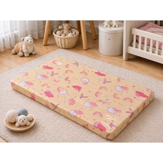 Palm&Pond ผลิตในไทย พร้อมส่ง ที่นอนฟองน้ำ ที่นอนเด็ก ที่นอน เนื้อแน่น 100% Cotton ถอดปลอกได้ มีผ้าขาวหุ้ม หนา 3