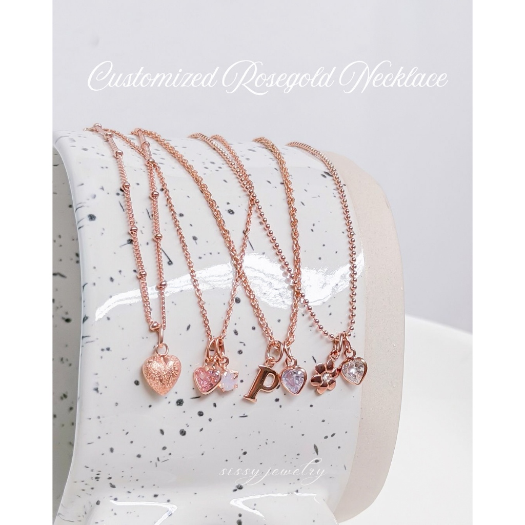 SissyJewelry // สร้อยคอเงินแท้ Customized Rosegold Necklace (ชุบโรสโกลด์) - Free Gift Box