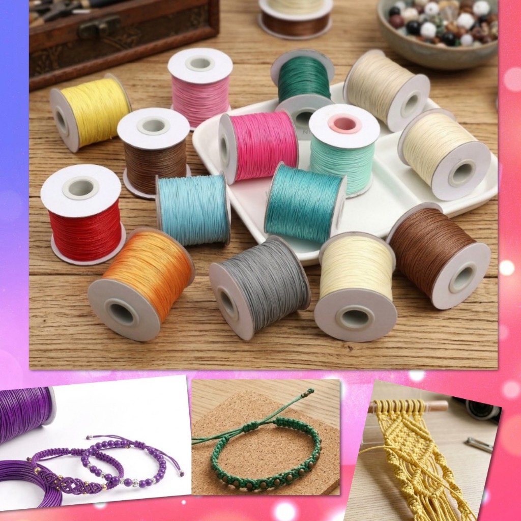🌈 เชือก หนัง เชือกถัก หนังถัก ด้ายถัก ยาว 10 เมตร หนา 0.8 มม. DIY สำหรับทำ เครื่องประดับ งานประดิษฐ์ แข็งแรง ทนทาน 🌈