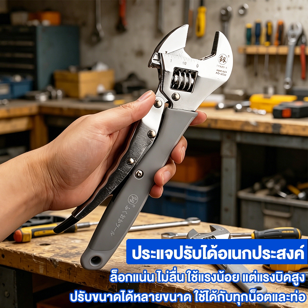 ประแจปรับได้อเนกประสงค์ แบบล็อคตัวเองสำหรับใช้ในครัวเรือน ประแจปรับได้แบบปลดเร็ว ขนาดเล็ก 8 นิ้ว