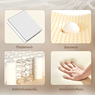 KUCADI ที่นอนสปริง หนา 8 นิ้ว นุ่มสบาย 100% เกรดพรีเมียม คืนตัวรวดเร็ว เงียบไร้เสียง 90/150/180 ซม
