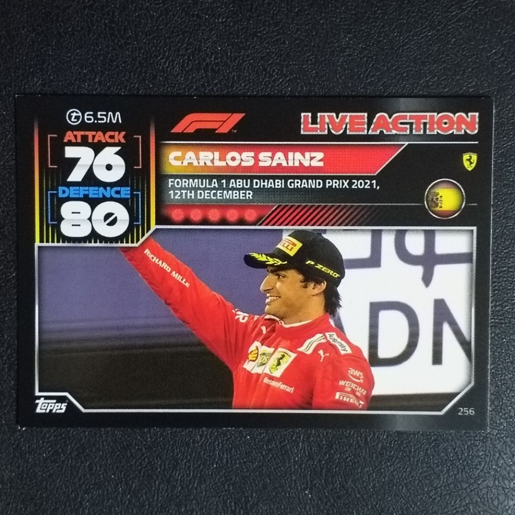 การ์ดรถแข่งฟอร์มูล่าวัน LIVE ACTION TURBO ATTAX FORMULA 1 RACING MOTORSPORTS TRADING CARD (F1) 2022