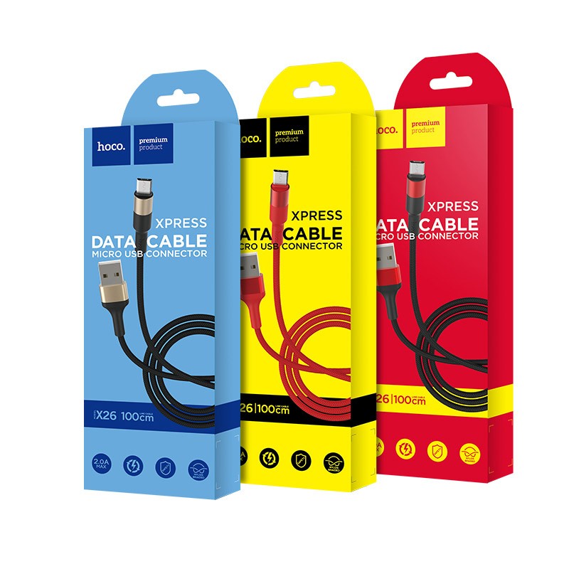 [Stock Clearance] HOCO X26 สายชาร์จและรับส่งข้อมูล  USB ความยาว 1 เมตร Micro/Type-c/IP