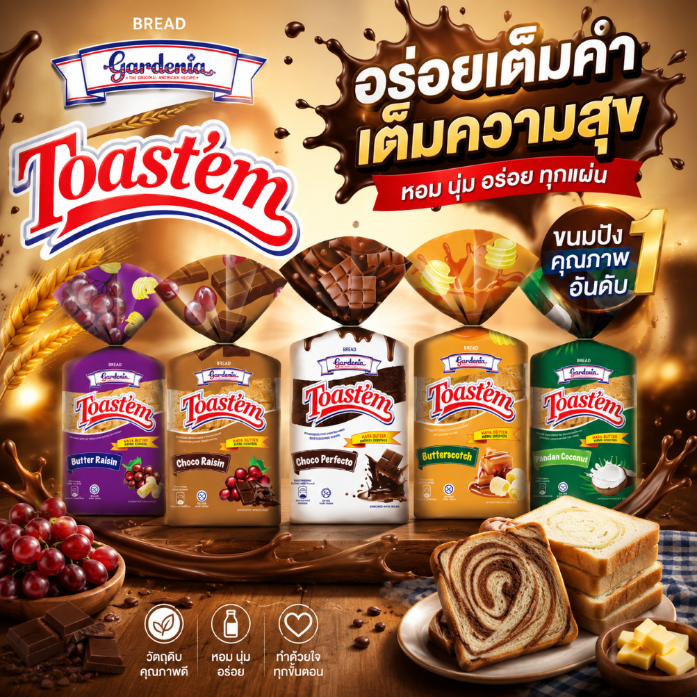 (เปิดพรีออเดอร์) ขนมปัง Gardenia หลายรสชาติ ใหม่ทุกวัน 💯 รบกวนอ่านรายละเอียดสินค้าด้วยครับ