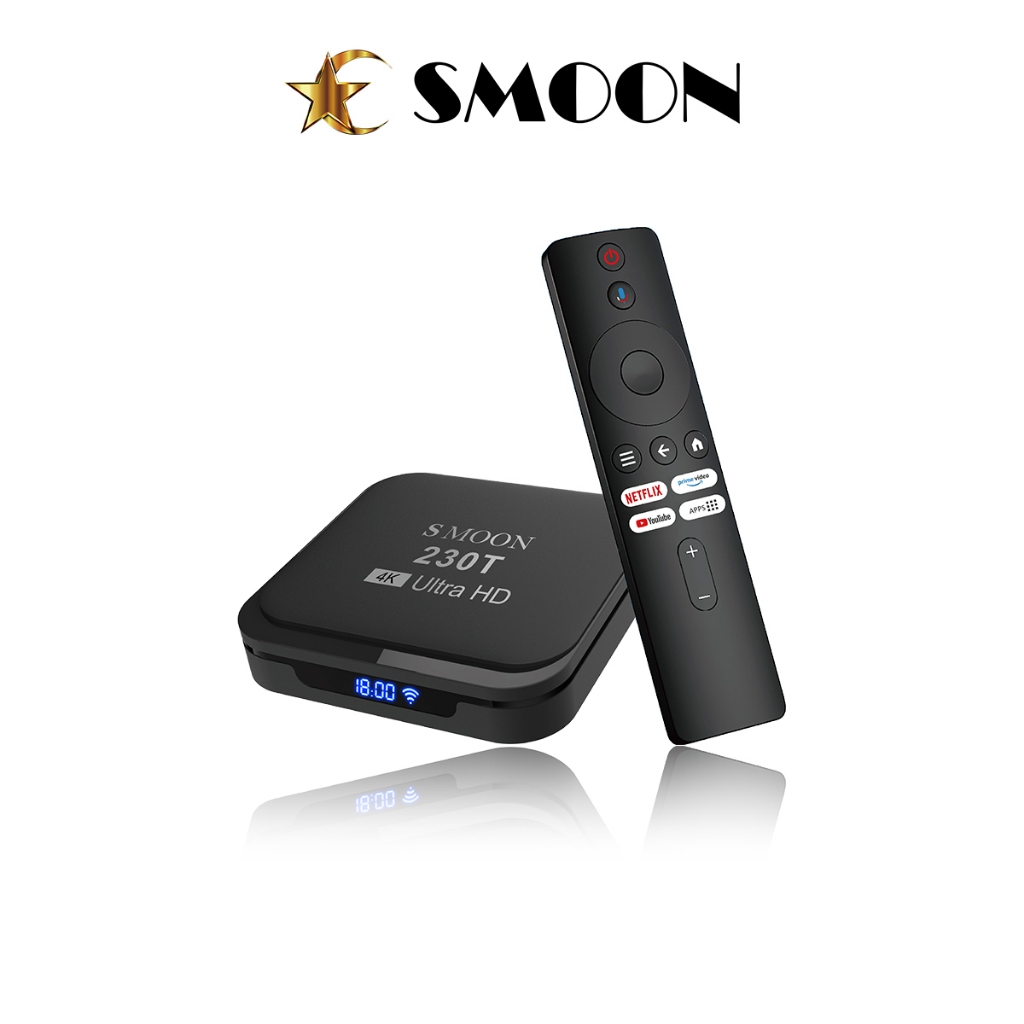 Smoon 230T Google TV Android TV Box ควบคุมด้วยเสียง YouTube Netflix WiFi 2GB 32GB