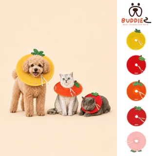 Buddiez ปลอกคอกันเลีย น้องหมาน้องแมว ผ้าตาข่ายมีฟองน้ำซัพพอร์ต ลายผลไม้สุดคิ้วท์ นุ่มใส่สบาย ไม่อับชื้น ระบายอากาศได้ดี