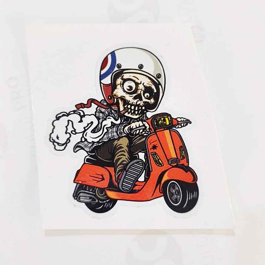 สติ๊กเกอร์เรซิ่นนูน สติกเกอร์ "Sticker" ติดรถ หัวกะโหลกขับรถ แลมเบรตต้า lambretta