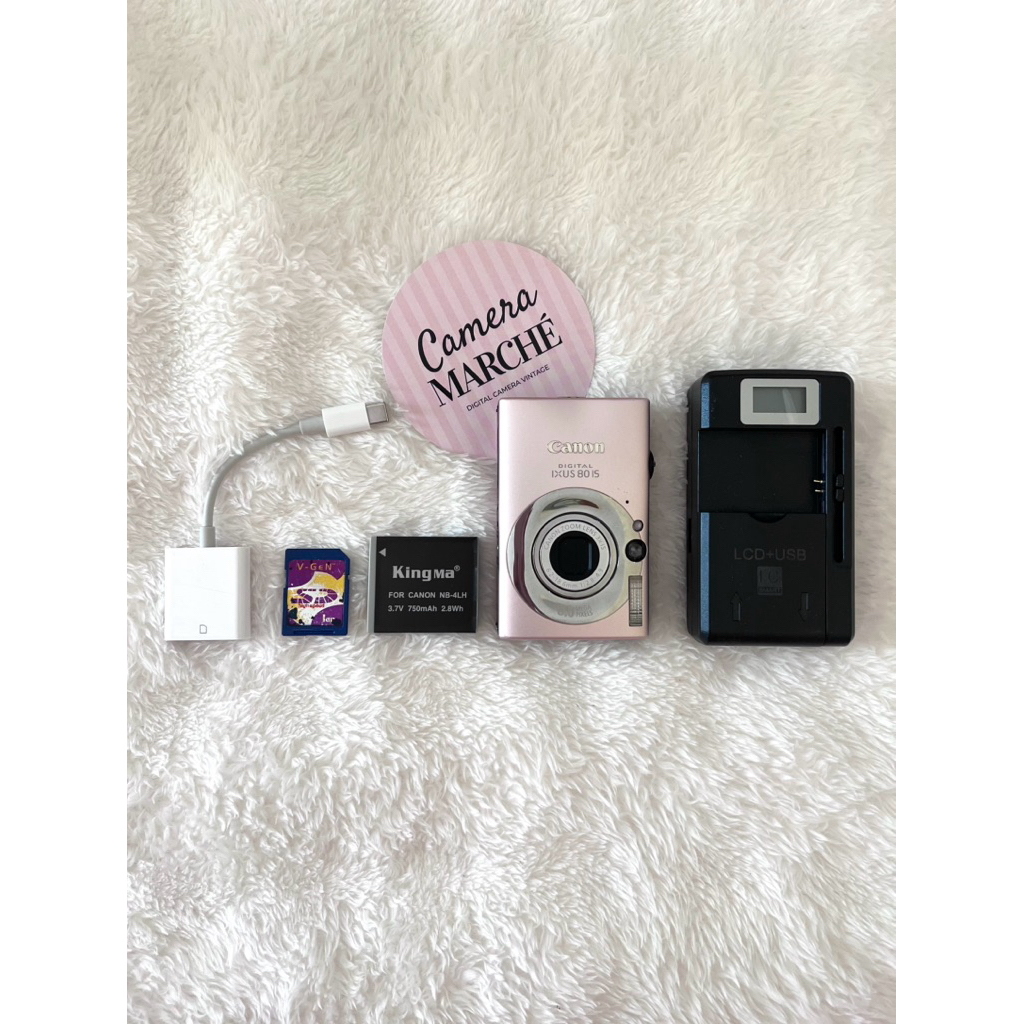 (พร้อมส่ง/ส่งด่วน) Camera Marchè - Canon ixus80is/ixy20is 🩷สีชมพู