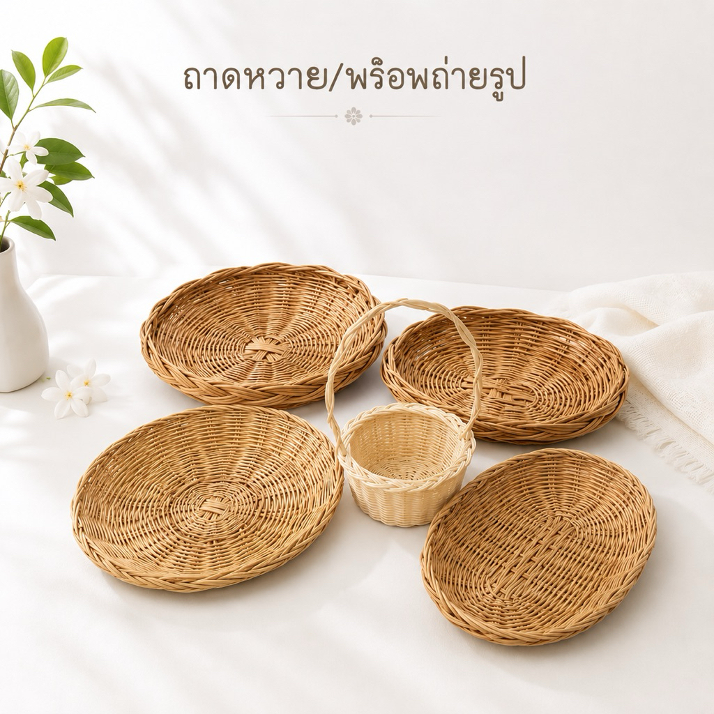 ถาดหวาย พร็อพถ่ายภาพสินค้า