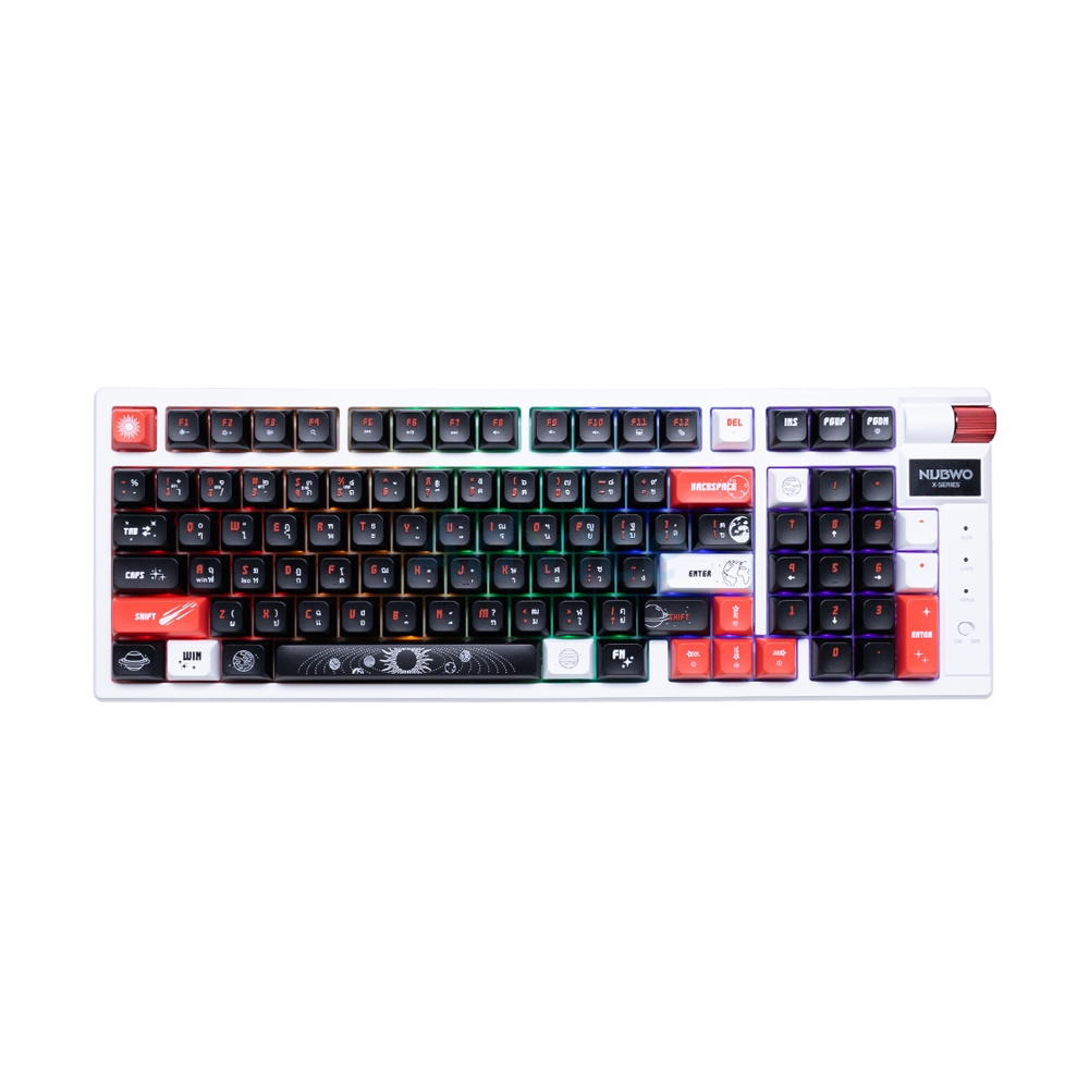 KEYBOARD WIRELESS BLUETOOTH NUBWO X803 WHITE BLACK RED (RED SWITCH คีย์บอร์ด)