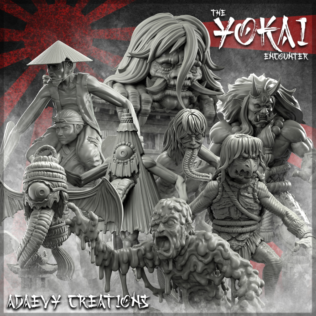 Yokai Encounter งาน Resin D&D DnD Miniature Model สำหรับ Tabletop ตั้งโชว์