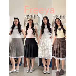 พร้อมส่ง📌กระโปรงอัดจีบพรีสแต่งขอบลูกไม้🌟สไตล์ 'Preppy' ที่กำลังมาแรง! 🎓" กระโปรงรุ่นนี้คือตอบโจทย์