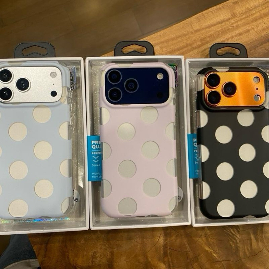 เคสเมทาลิคสกรีนลายจุด เนื้อแมท งานขอบหนากันกระแทก ปุ่ม Camera control ปิด