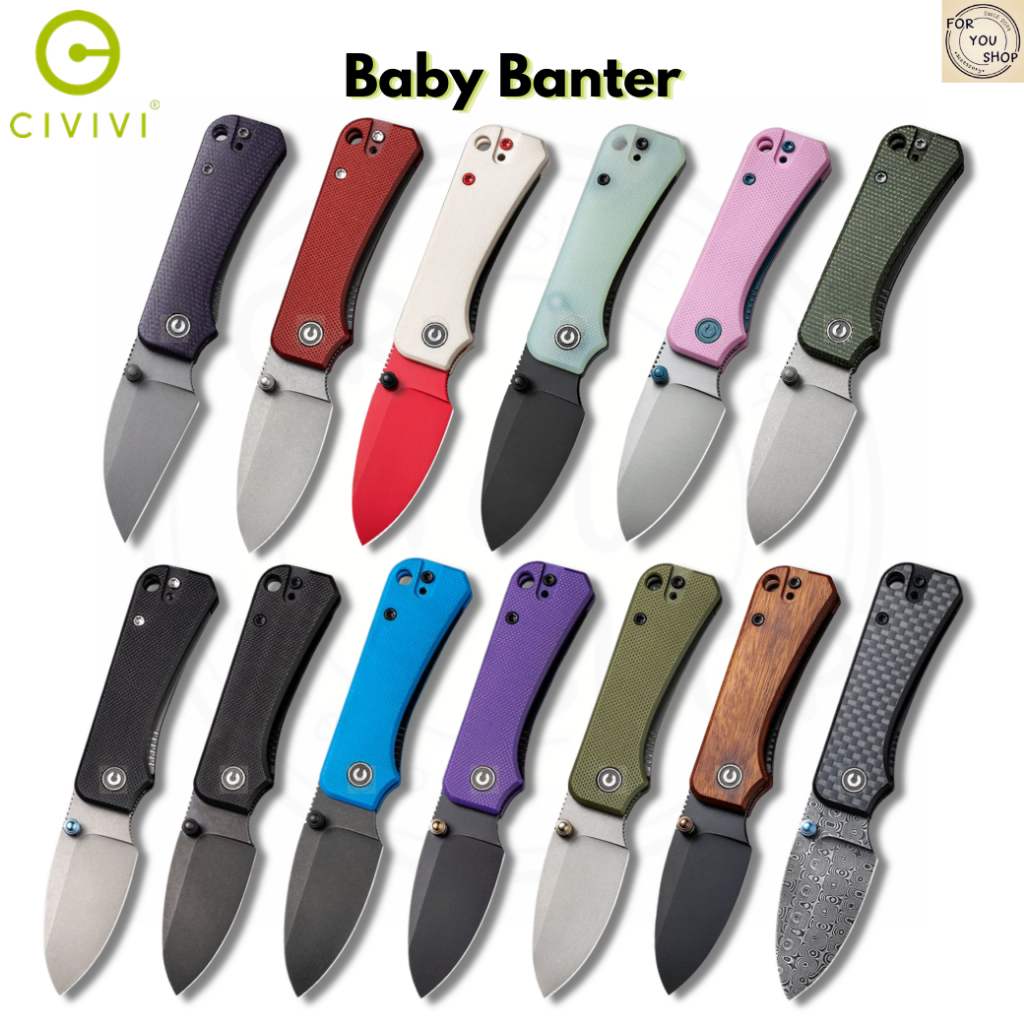 มีดพับ CIVIVI Baby Banter EDC ใบมีด Nitro-V 2.3 นิ้ว ด้าม G10 / Micarta Nested Liner Lock Thumb Stud