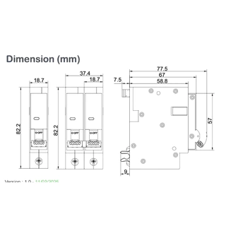 Schneider MCB 1P เมนเซอร์กิตเบรกเกอร์ รุ่น Easy9 Plug-On ขนาด 1P 6kA 10A ถึง 32 A | EZ9F60110 - EZ9F60132