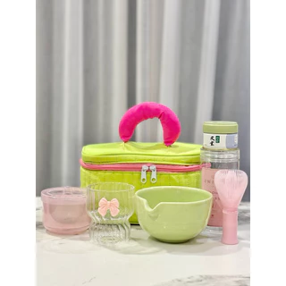 Matcha Travel Kit Bag สามารถใส่อุปกรณ์มัทฉะได้ครบชุด พกพาสะดวก กระเป๋าเครื่องสำอาง