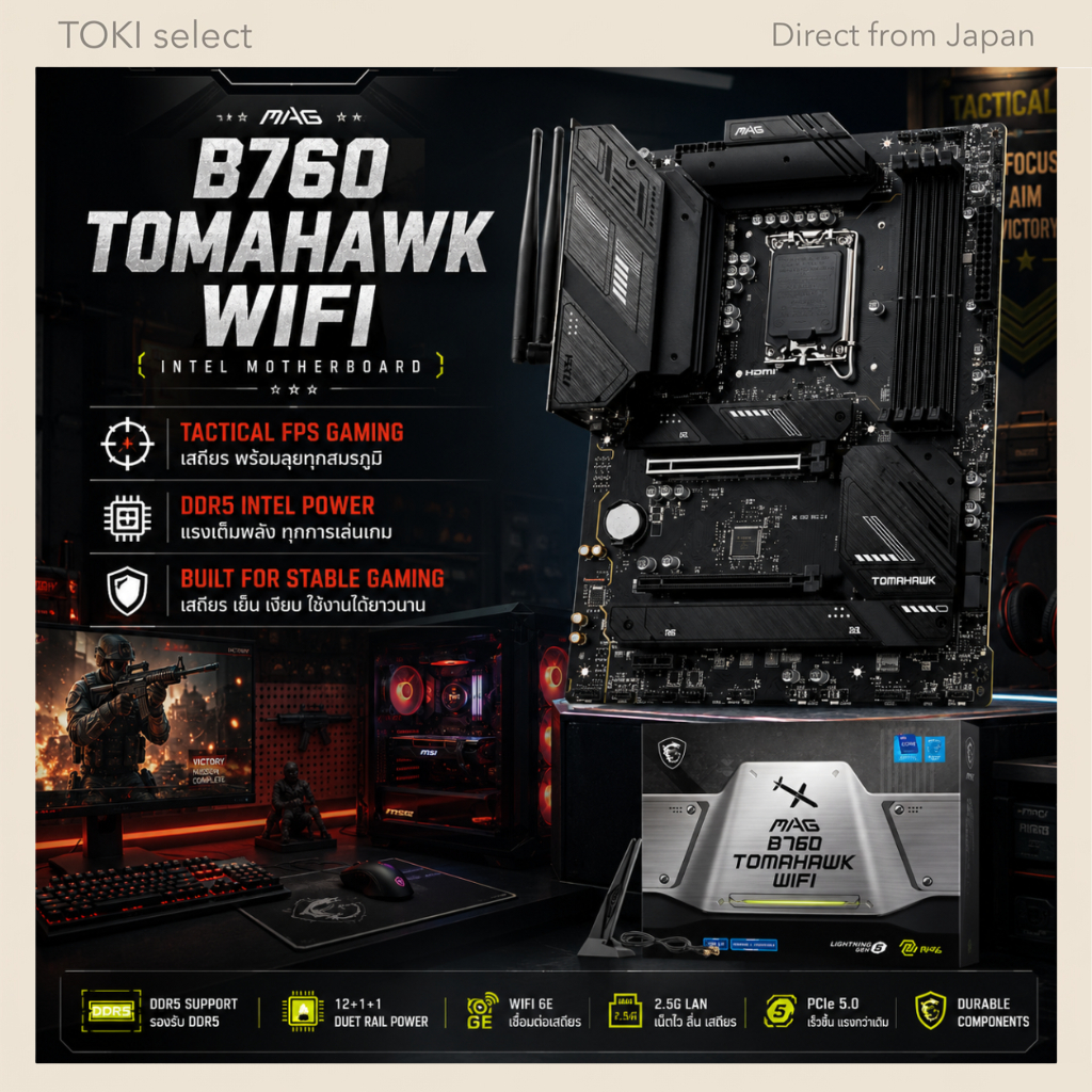 MSI MAG B760 TOMAHAWK WIFI DDR5 Intel Gaming Motherboard Tactical FPS Gaming Build