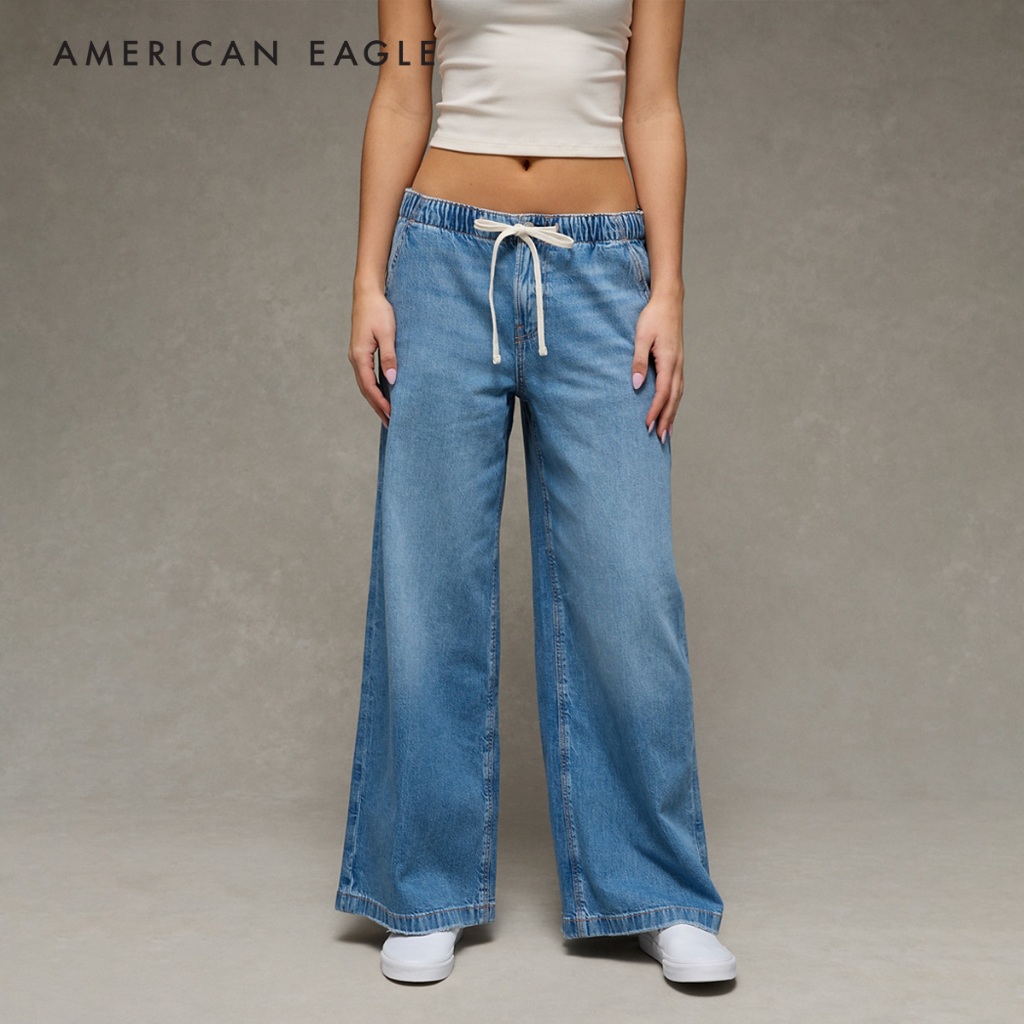 American Eagle Dreamy Drape Strigid Low-Rise Baggy Ultra-Wide Leg Jean กางเกง ยีนส์ ผู้หญิง ไวด์เลก (WBG 043-6041-867)