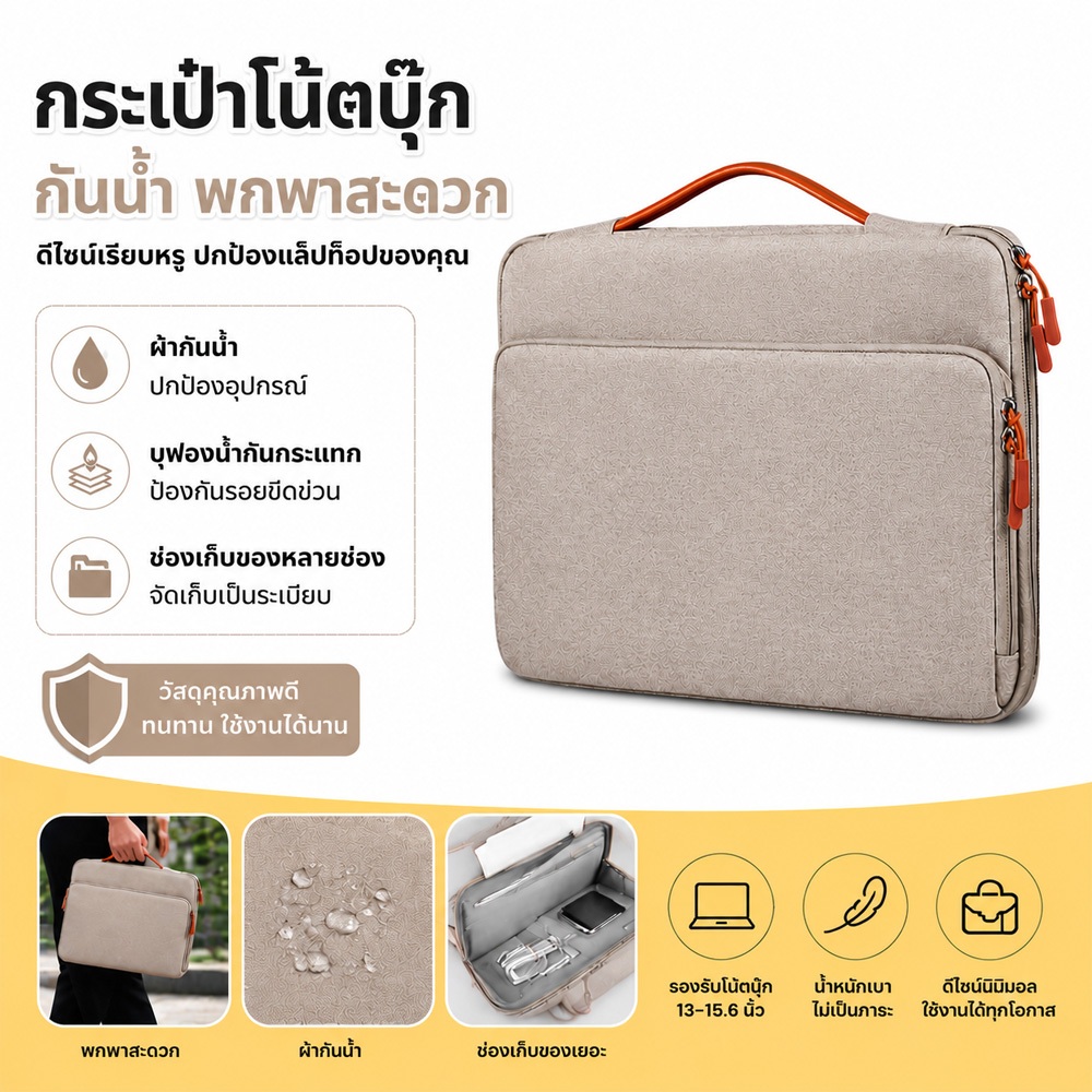 กระเป๋าแล็ปท็อป/แขน/กรณี 13 14 15 16 13.3 15.6 นิ้วปกแบบพกพาโน๊ตบุ๊ค MacBook แล็ปท็อปปลอกกันน้ำ