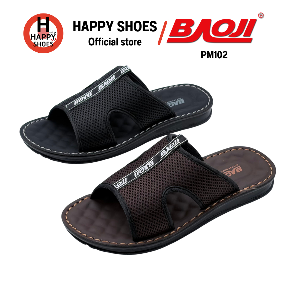 BAOJI บาโอจิ PM102 รองเท้าสวมหนัง สำหรับผู้ชาย เบอร์ 39-44 เบา สวมสบายเท้า