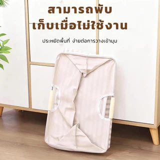 ตะกร้าใส่ผ้าพับได้ ขนาดใหญ่ จุของได้เยอะ มีหูจับ ตะกร้าซักผ้า ตะกร้าอเนกประสงค์ สไตล์ญี่ปุ่นมินิมอล