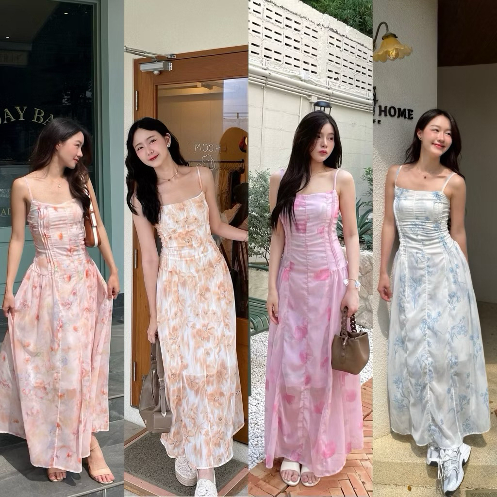 Dolly dress เดรสยาวลายดอกไม้-G2N.clothshop #มือสอง💕