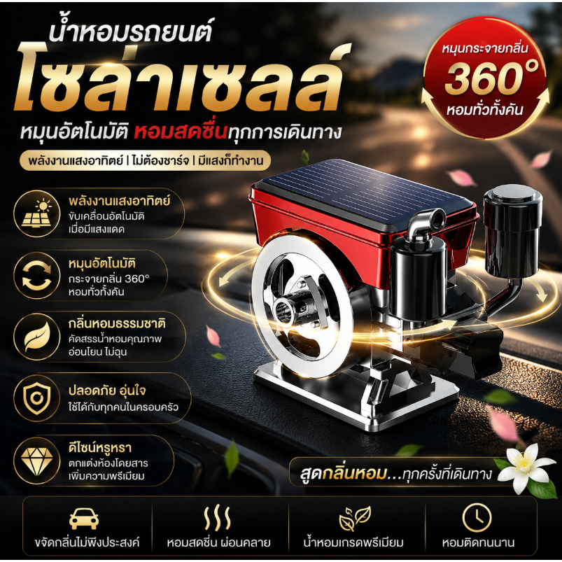 น้ำหอมปรับอากาศในรถยนต์ รูปทรงรถแทรกเตอร์ หมุนได้ ใช้พลังงานแสงอาทิตย์ เครื่องประดับอโรมาเธอราพีสร้างสรรค์ ช่วยเสริมความ