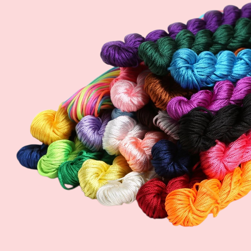 เชือกไนล่อน 1mm 23สี เชือกถักกำไล Shamballa Macrame เชือกทำจีน knotting อุปกรณ์DIYเครื่องประดับ