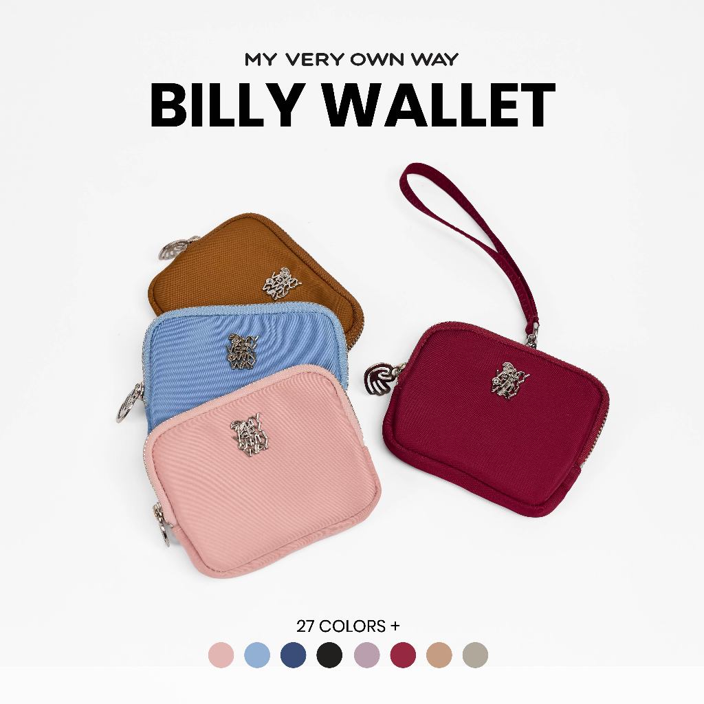 MyVeryOwnWay | Billy Wallet - กระเป๋าสตางค์ มี 1 ช่องซิปใหญ่ และช่องด้านในใส่ของได้เยอะ มีสายคล้องให้ (มี 27 สี)