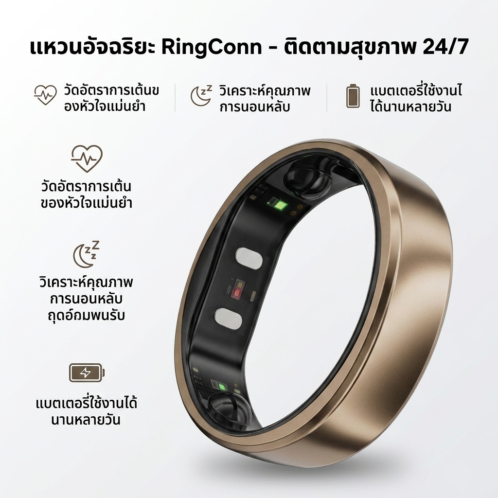 [โปรดอ่านรายละเอียดสินค้าก่อนสั่งซื้อ] RingConn แหวนอัจฉริยะ Smart Ring รุ่น Gen 2 Air