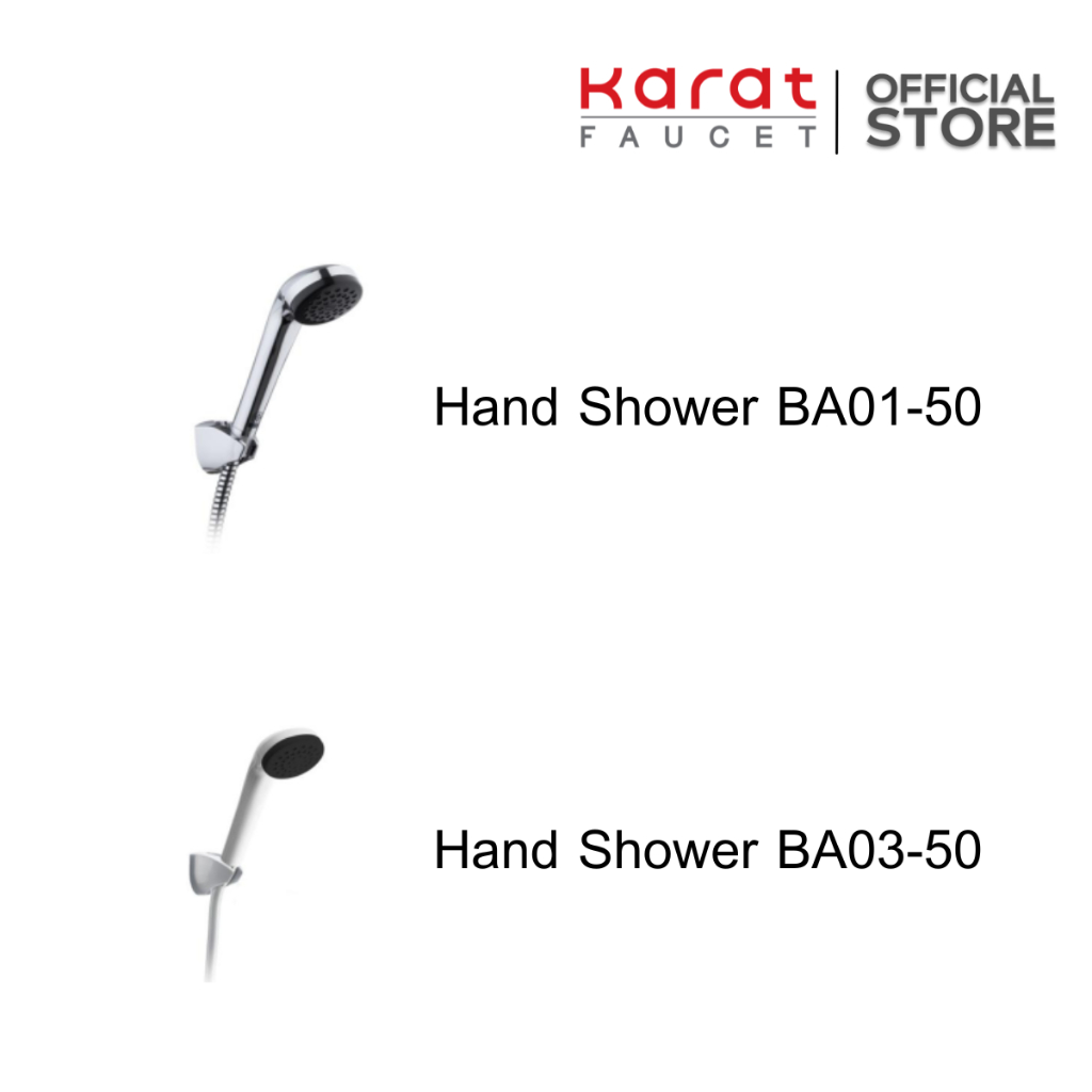 Karat Faucet ฝักบัวสายอ่อนปรับน้ำ 1  ระดับ ขนาด 7 ซม. รุ่น BA03-50 ,BA01-50