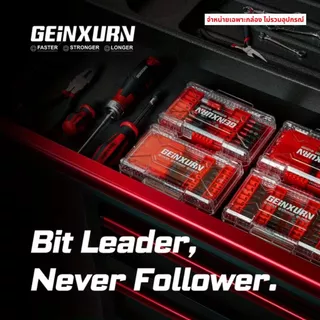 (สินค้าพร้อมส่งในไทย) GEiNXURN กล่องจัดเก็บอุปกรณ์ฝาใส (มีตัวเลือก) สีชมพู / สีแดง พร้อมรางจัดเก็บดอกไขควง