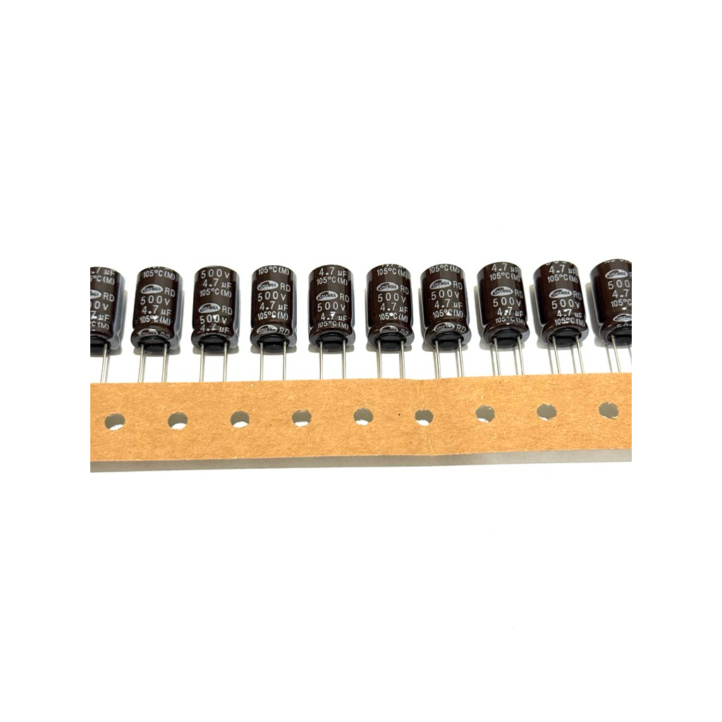 Capacitor ตัวเก็บประจุ 4.7uF 500V 10*16MM ระยะขา5มม. ยี่ห้อ SAMWHA