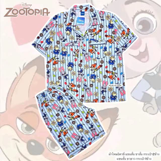 [ลิขสิทธิ์แท้] ชุดนอนผ้าไหมอิตาลี ลาย Zootopia เนื้อนุ่มลื่น อก 44 นิ้ว ใส่สบาย ไม่ร้อน พร้อมส่ง