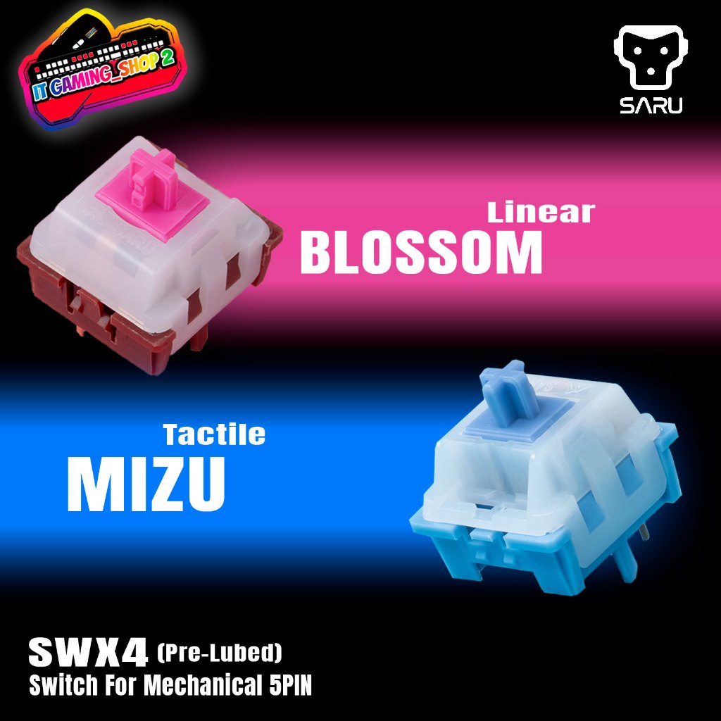 SARU SWITCH KEYBOARD 5PIN Blossom Switch(Linear) | Mizu Switch(Tactile) 1 กล่อง 45ตัว