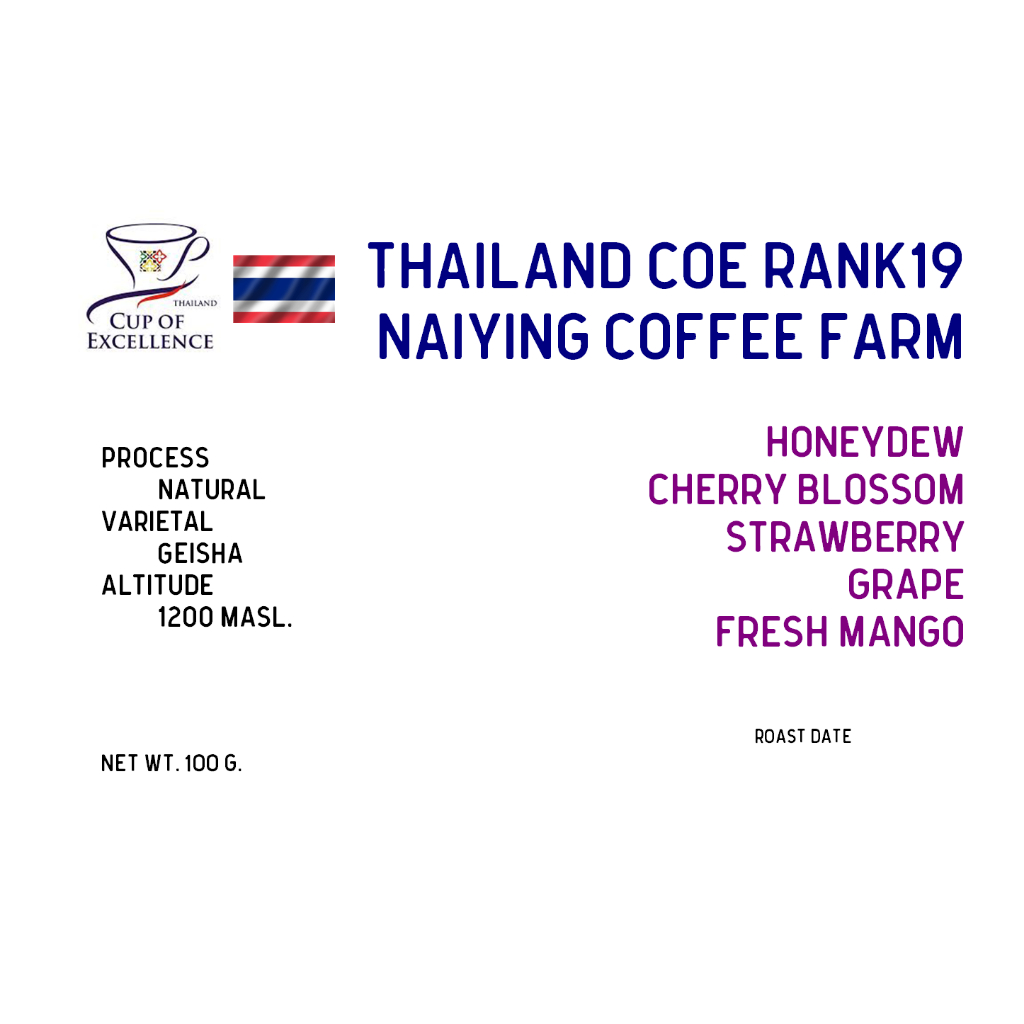 เมล็ดกาแฟคั่ว Thailand Geisha Nan COE Rank 19 Natural 100g