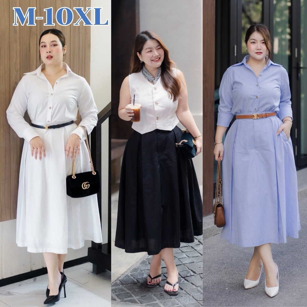 กระโปรงจีบทวีต มีถึง20XL รุ่น Herry