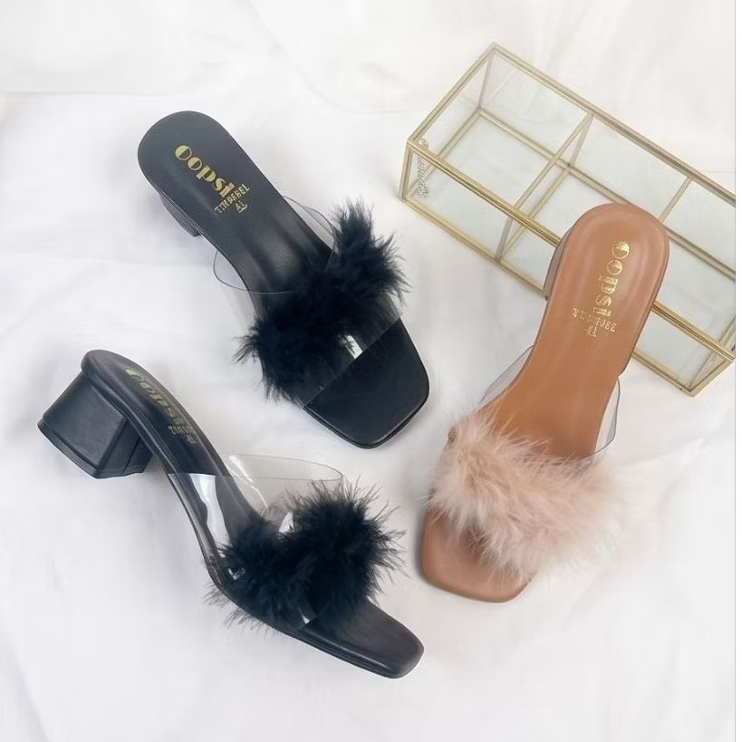 รองเท้าแฟชั่น แบบสวม ขนมิ้ง ขนเฟอร์ ไซส์ใหญ่ Bigsize 41 – 43  สีสวย ใส่ออกงาน ปาร์ตี้ งานแต่ง คะสาว ๆ ราคา ถูกที่สุด ดีลบีเคเค แกลเลอรีภาพที่ 2