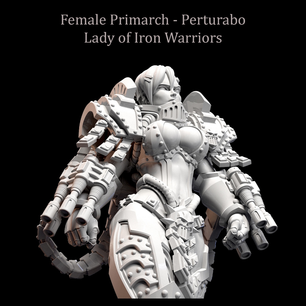 Female Primarch Perturabo Lady of Iron Warriors Character 3D printed miniature resin proxy