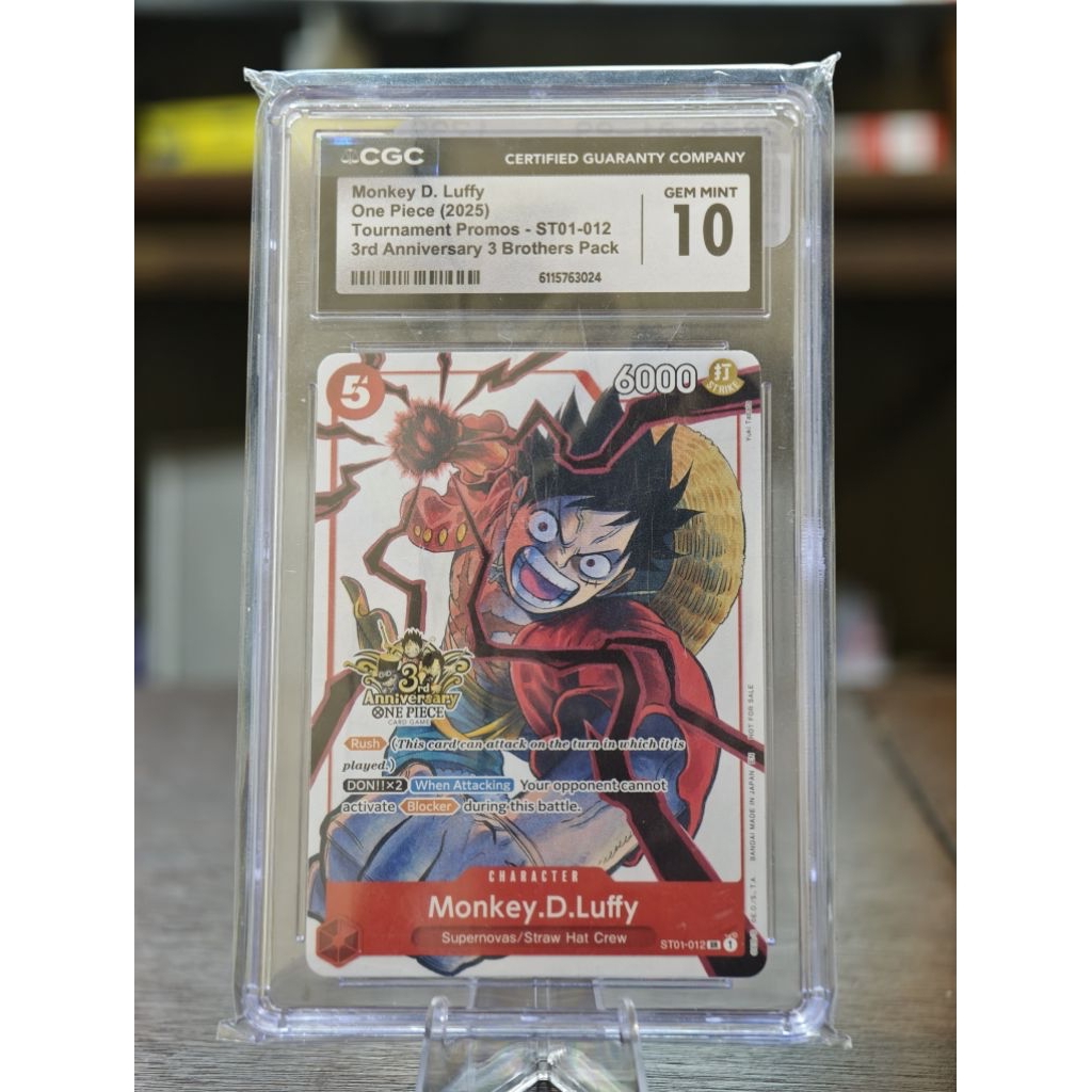 Monkey D. Luffy (ST01-012) - 3rd Anniversary Promo CGC 10 Gem mint หายาก หาอยู่มาจัดได้