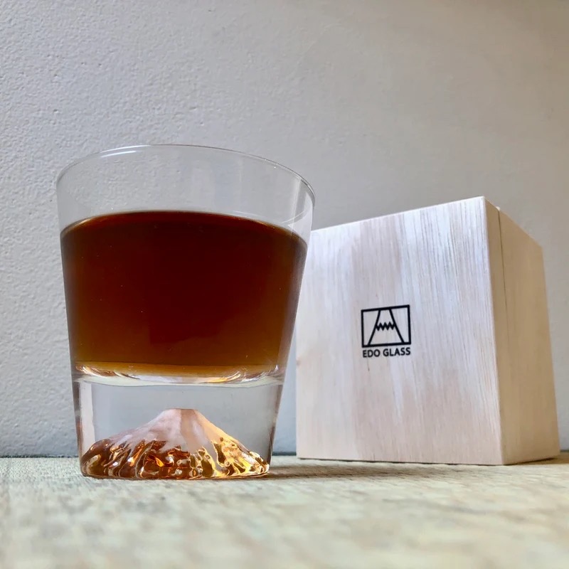 Edo Glass Mount Fuji Rock Glass 【Directly shipped from Japan】