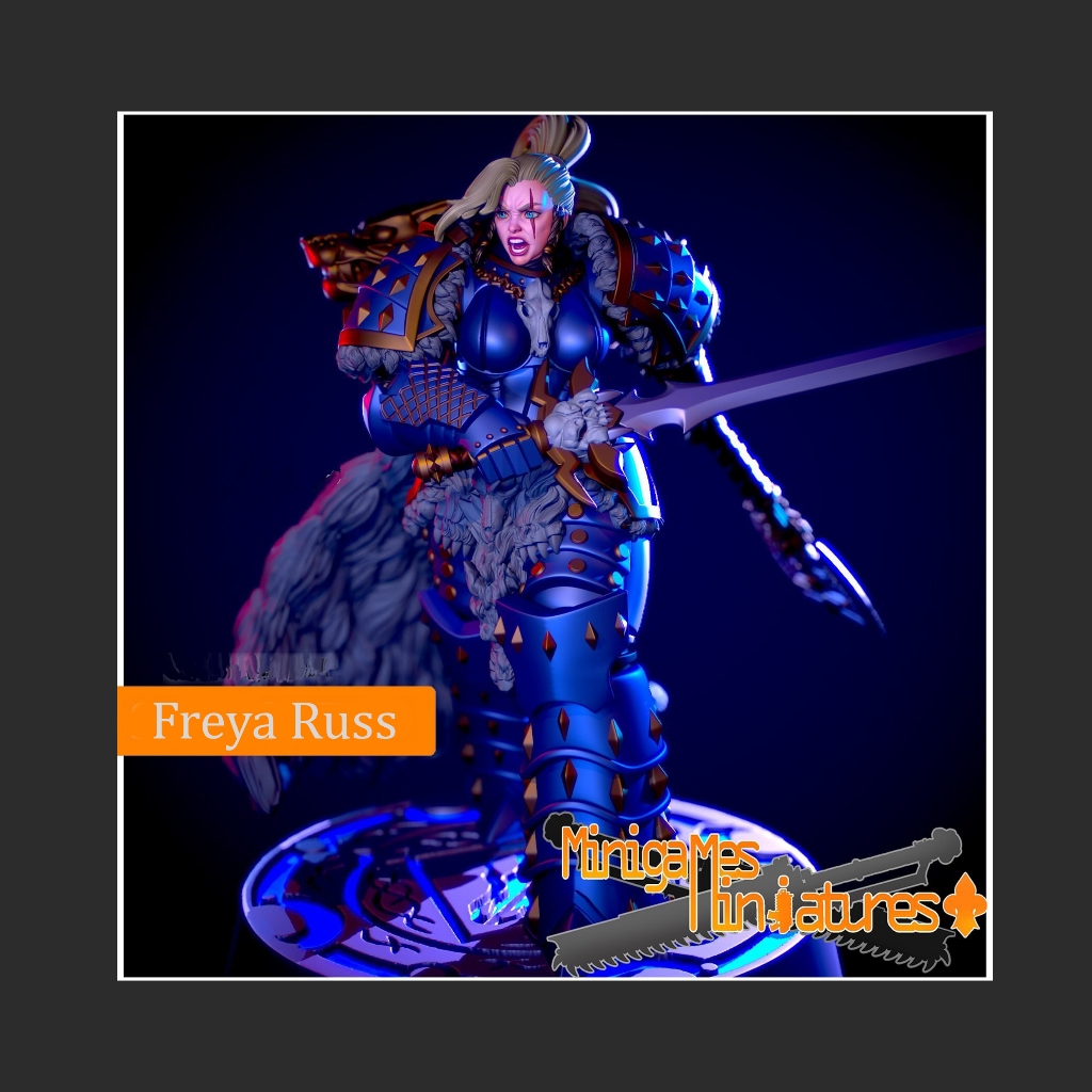 Female Primarch Freya Russ Lady of Space Wolfs Character 3D printed miniature resin proxy